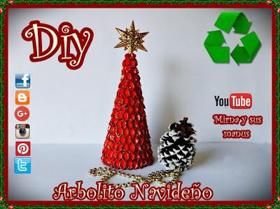 Diy. Arbolito Navideño Reciclando. Mirna y sus manus