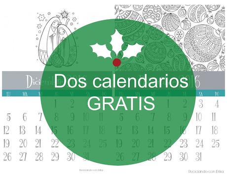 Dos calendarios de DICIEMBRE , gratis