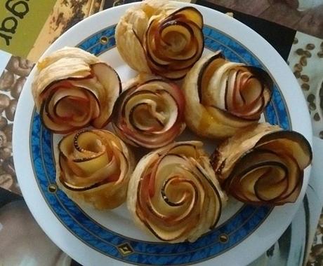 receta de rosas de hojaldre con manzana