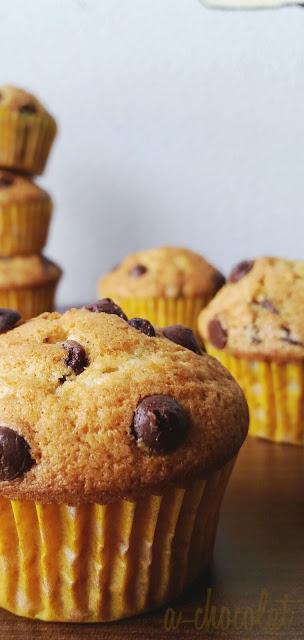 Muffins americanos con chips de chocolate