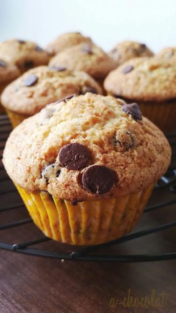 Muffins americanos con chips de chocolate