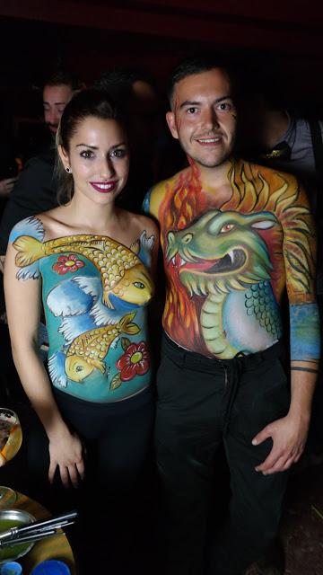 Bodypaint fiesta Lady blue tattoo