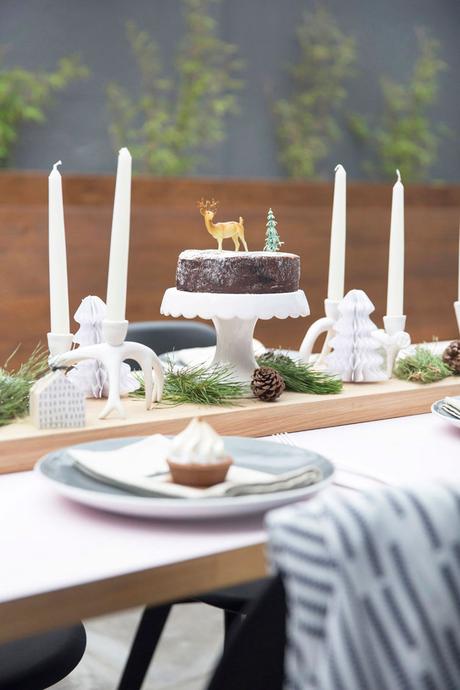 Una mesa muy nórdica para las cenas de Navidad