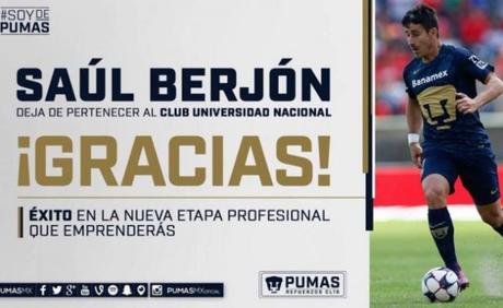 Pumas da de baja a Saúl Berjón Pumas da de baja a Saúl Berjón