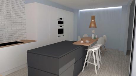 3D modeling and rendering / Diseño 3D y renderizado de cocinas para vivienda