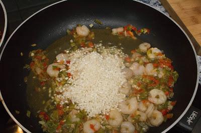 Paella de gambas fit