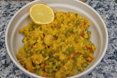 Paella de gambas fit