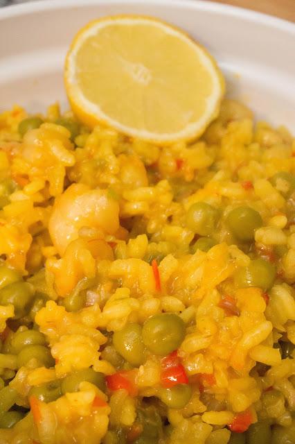 Paella de gambas fit