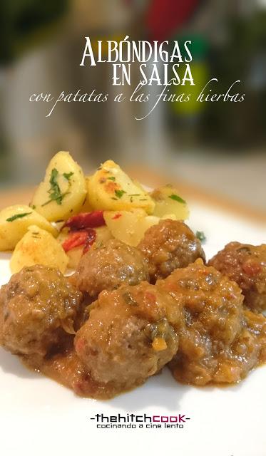  ALBONDIGAS EN SALSA CON PATATAS A LAS FINAS HIERBAS