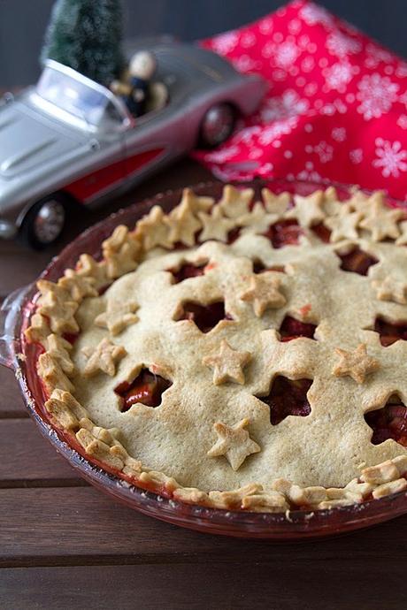 El gato goloso: recetas de Navidad -  Pie de fresas y ruibarbo