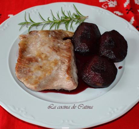 Secreto ibérico con manzana caramelizada