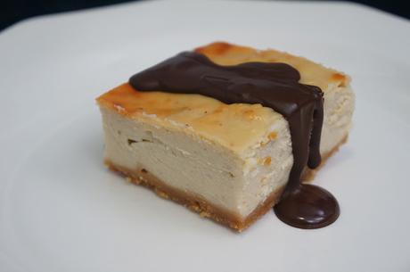 Tarta de queso con castañas