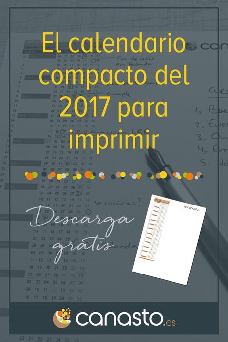 Descarga gratis el calendario compacto del 2017 para imprimir