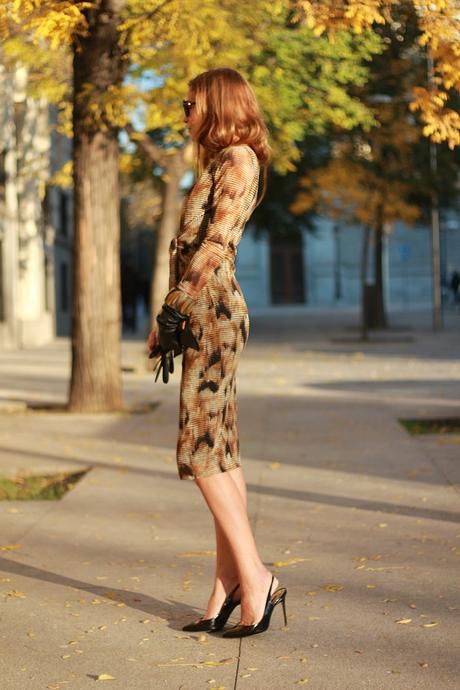 vestido de fiesta de tubo animal print