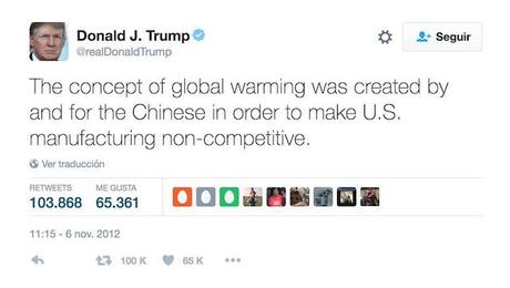 Donald Trump y su negación del cambio climático