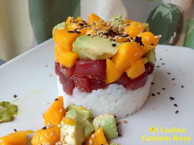 Sushi atun mango aguacate axarquia malagueña (encuentro chef