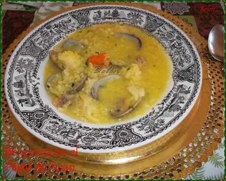 Sopa de almejas al cuarto de hora