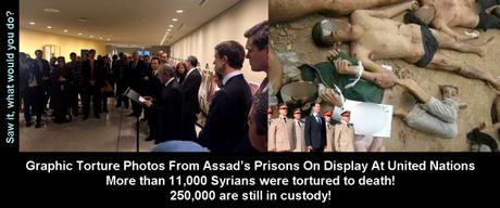 Así tortura el regimen anti sionista sirio. syria assad torture photos on display at UN