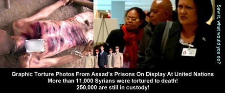 Así tortura el regimen anti sionista sirio. syria assad torture photos on display at UN