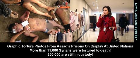 Así tortura el regimen anti sionista sirio. syria assad torture photos on display at UN