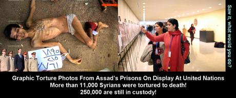 Así tortura el regimen anti sionista sirio. syria assad torture photos on display at UN