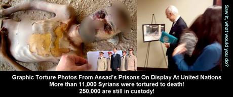 Así tortura el regimen anti sionista sirio. syria assad torture photos on display at UN
