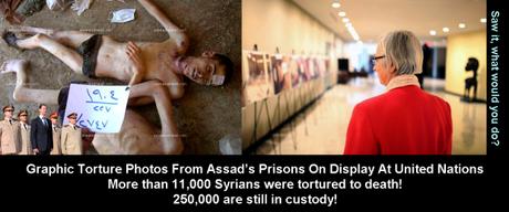 Así tortura el regimen anti sionista sirio. syria assad torture photos on display at UN
