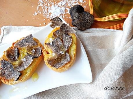 Pan tostado con trufa negra o tuber melanosporum