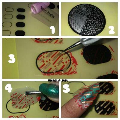 Como hacer Reverse Stamping: Diseño de uñas para Navidad