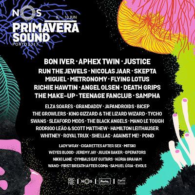 NOS Primavera Sound 2017: Bon Iver, Aphex Twin, Justice, Run the Jewels, Nicolas Jaar, Against Me!, Skepta...