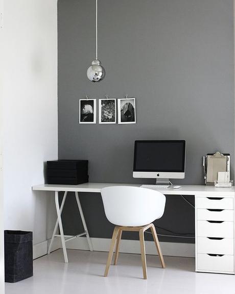 Decoración en blanco y negro: espacios de trabajo en casa