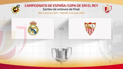 El Sevilla FC se enfrentará al Real Madrid en los octavos de la Copa del Rey