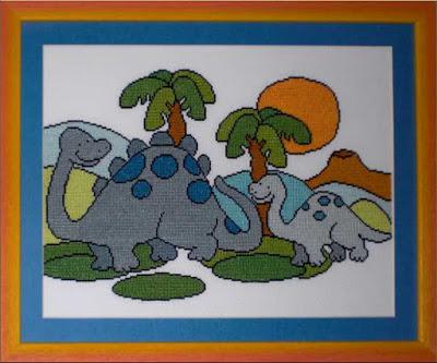 Dinosaurios de punto de cruz Dinosaurios de punto de cruz