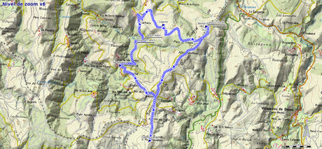 Mapa de la ruta al Abrego Ouroso y Outeiro Grande