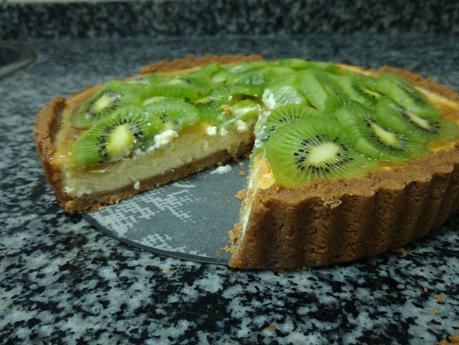 Tarta de queso y kiwi