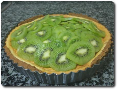 Tarta de queso y kiwi