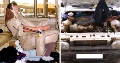 15 personas que intentaron cruzar la frontera de una forma muy original 15 personas que intentaron cruzar la frontera de una forma muy original