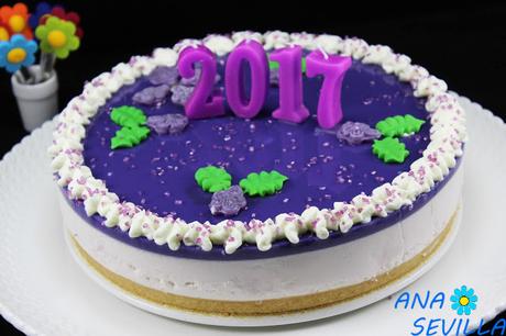 Tarta de caramelos violeta