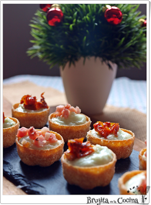 Tartaletas de crema de coliflor