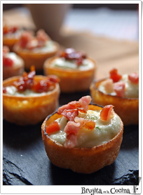 Tartaletas de crema de coliflor