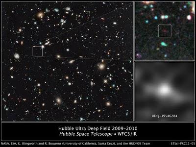 Hubble espía el resplandor de la galaxia más distante jamás observada Hubble espía el resplandor de la galaxia más distante jamás observada