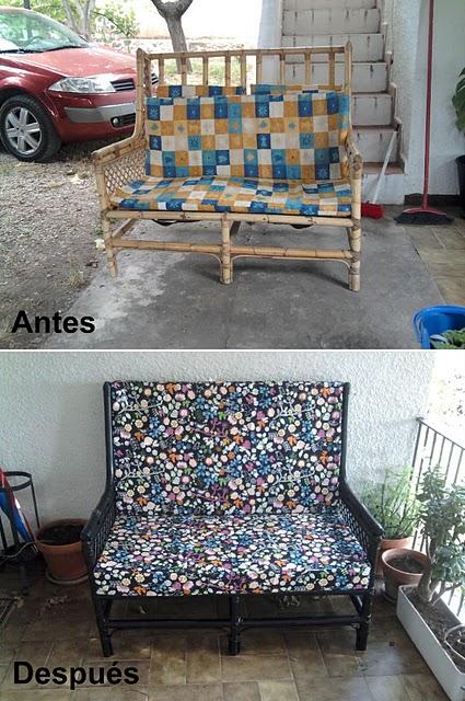 Antes y después del sofá de Covi