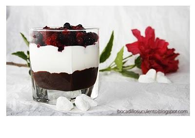 Yogurt Griego con chocolate y Frutos del Bosque