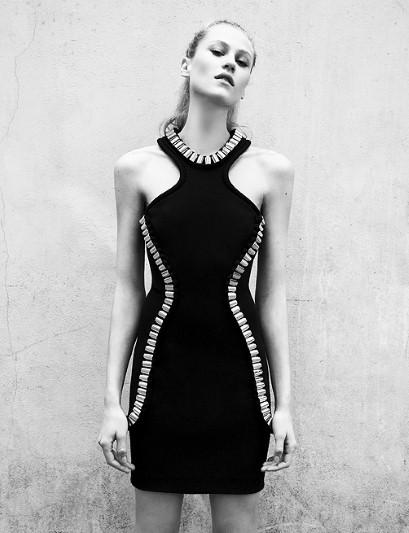 Metal-tube halterneck dress, £350