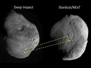 Las fotos enviadas por el Stardust muestran un cráter artificial en Tempel 1