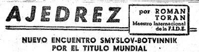 Los Mundiales de Torán - Smyslov vs Botvinnik 1958 (1)