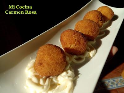 CROQUETAS DE PURE DE PATATAS CON CHORIZO IBERICO