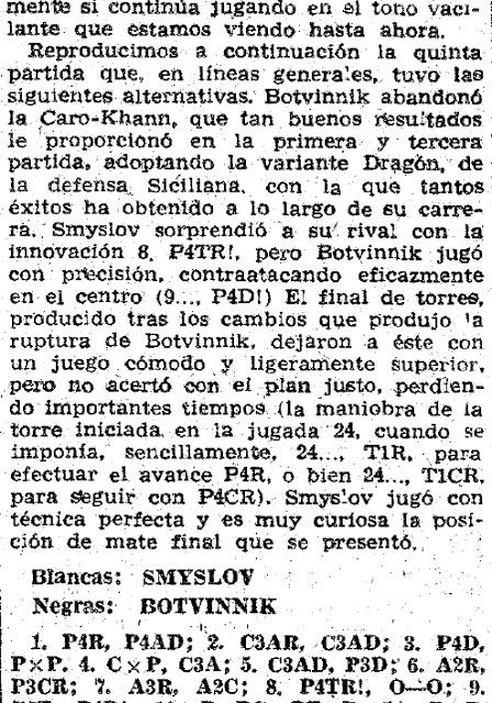 Los Mundiales de Torán - Smyslov vs Botvinnik 1958 (3)