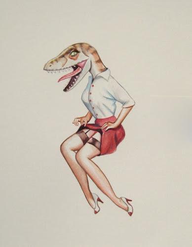 Los velociraptors pin-up de Jessie Bowie