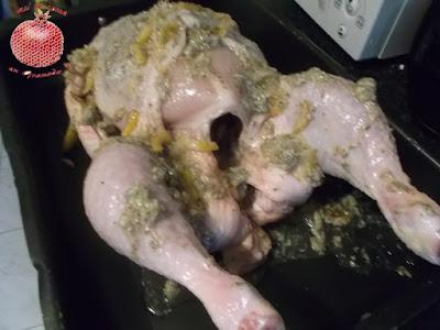 Pollo asado con limón confitado